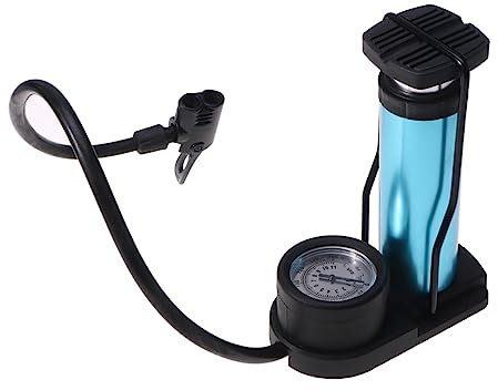 Toddmomy Standpumpe Für Fahrradreifen Hochdruck-fußpumpe Aus Aluminiumlegierung Inflator Mit Barometer Für Reisen Kompatibel Mit Us-amerikanischen Und Französischen Ventilen Geeignet Für FA