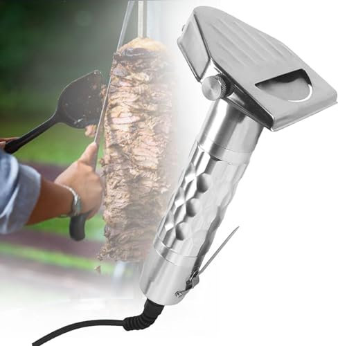 SACLMD Coupe-kebab,couteau à kebab électrique,coupe-viande commercial en acier inoxydable,trancheuse de kebab coupe-viande en tranches portable pour restaurant,maison et extérieur,220V