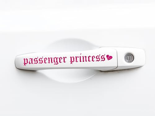 Klebekönig Autoaufkleber - Passenger Princess - 13 x 1,7cm Auto Sticker Vinyl Decal Auto-Aufkleber Auto Accessories Deko Zubehör Beifahrer Prinzessin Fahrzeug Dekor