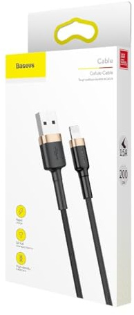 Baseus Cable Datos Cafule USB a Lightning 2m Negro