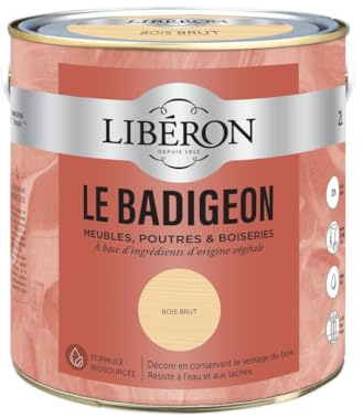 Libéron Le Badigeon meubles, poutres et boiseries, Bois brut 2L | A base d'ingrédients d'origine végétale, Décore en conservant le veinage du bois, Résist à l'eau et aux taches