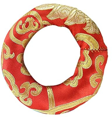 Nepal Handgefertigtes Klangschalenkissen Ø12cm aus Baumwollstoff | Singing Bowl, Künstlerischer Einsatz, Feine Verarbeitung, Schöne Optik Zufällige Farbe