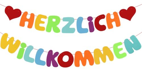 Herzlich Willkommen Girlande, Banner, Willkommensdekoration für Rückkehr, Familienfeiern, Einzug, Schule und Saisonpartys