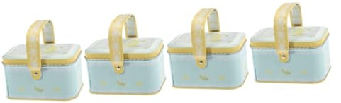 PRETYZOOM 4pcs Cookie Tins Lids Tinplate Box for Giving Metal Cookie Tin Biscuit Candy Snack Containers Holiday Supplies Festive Candy Storage Multi-use Storage Box