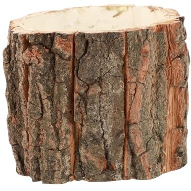 Parliky Maceta Rústica De Tocón De Madera para Jardín Interior y Exterior, Tamaño Compacto, Decoración Natural Textura De Corteza para y Secas