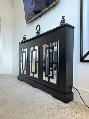Black Mirrored Radiator Cover Rectangle Design (Large)