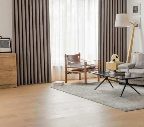 Homxi Gardinen Blickdicht Schlafzimmer 2er Set,2 x 102W x 244H cm,Gardinen Kinderzimmer Blickdicht Hellbraun Einfarbig Vorhänge Wohnzimmer Ösen