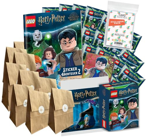 Bundle mit LEGO Harry Potter - Serie 2 - Sammelsticker-Adventskalender 2024-24 Überraschungen mit Zusatz + exklusive collect-it Hüllen