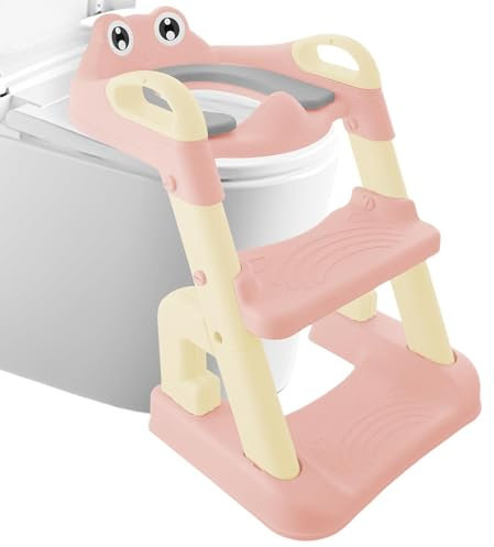jlceh Scaletta per vasino per bambini, sedile per vasino | Sedia da toilette pieghevole con scala | Riduttore vasino per WC con scaletta per sgabello per ragazzi e bambini