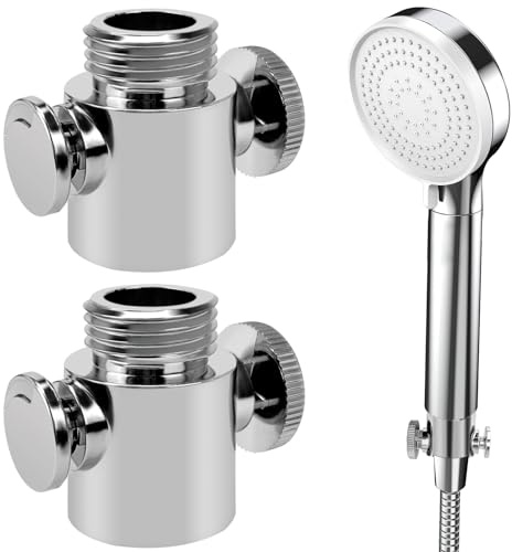 2 Valve d'Arrêt pour Pomme de Douche, G1/2 Water Stopper Shower, Shower Head Shut-Off Valve, Flow Limit Shower, Water Distributor Shut-Off Valve, Water Shut-Off Valve for Shower Heads G1/2(with Gasket