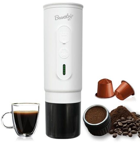 BeanzTrip H02 PRO Portable Espresso Maker, Electric Coffee Machine Compatible with NS Capsule & Ground Coffee, 20 Bar Travel Small Mini Espresso Machine for Camping, Hiking, Office, with Gift Box