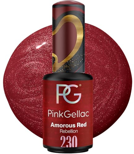 Pink Gellac Gel Nagellack UV - 230 Amorous Red 8 ml - Gelnagellack für UV Lampe - Rot - Einfache Anwendung Nail Polish für 14 Tage Salonqualität - Veganer Gellack Made in Holland