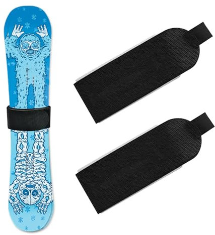 ARTGUTS 2 Stück Verstellbare Skibänder Klett Ski Strap Nylon,verstellbare Skiwickel,Skigurtverschlüsse, Skibänder mit Schutzpolstern zum Tragen von Ski und Stöcken (schwarz)