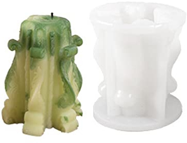 RALIYATX Moule à bougies, motif fleur de vigne, passe au lave-vaisselle pour la fabrication de bougies, savons, plâtres, chocolats, gelées, résine coulée – 1