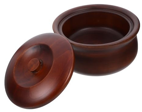 Vaguelly Ensaladera Cuenco De Madera Decorativa Recipiente Con Tapón Resistente Duradero Para Comida Restaurantes
