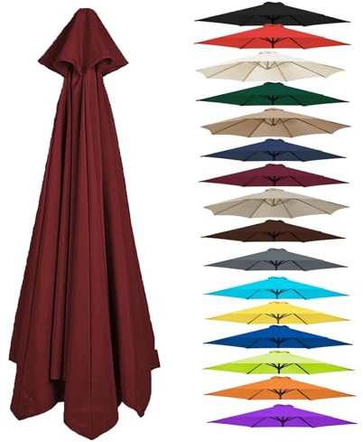 Toldo de repuesto para paraguas de 6/8 costillas, cubierta impermeable para sombrilla de mercado, parasol UV50+, ideal para jardín y patio, parte superior duradera para exteriores