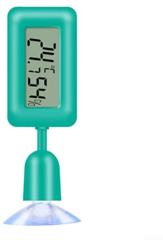 Thermomètre numérique portable pour reptile avec hygromètre pour installation et entretien du terrarium (vert)