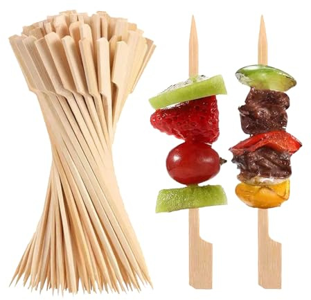 200 Stück Spieße Fingerfood,Holzspieße,Spieße,Schaschlikspieße Holz,Spiesse Für Snacks Fingerfood,Grillspieße Holz,Fingerfood Spieße,Holzspieße Fingerfood,Für Obst, Cocktail, Grillgut(9 Cm)