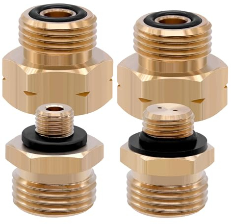 PWGHWG 4 Pièces Europe Adaptateur Bouteille Gaz, Raccord Gaz, Laiton Adaptateur Gaz Régulation Vannes de Pression sur Bouteilles Etrangères