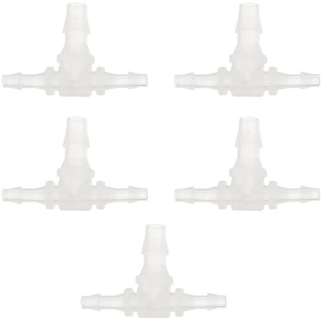 Levemolo 5 Stück Teiliges Kunststoff T verbindungsstück Schlauchverbinder für Aquarium Luft Wasserrohre Robustes Rohrfitting zur Reparatur und Verlängerung Schläuchen Geeignet für