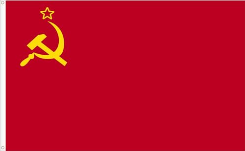 Drapeau de l'Union des Républiques socialistes soviétiques. U.R.S.S. Drapeau Soviets. Qualité satin premium, grande taille 150 x 90 cm