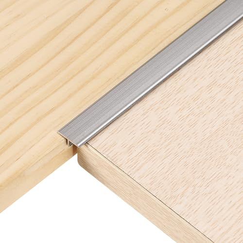sourcing map 6Pcs 2.9ftx0.47 T Molding Floor Transition Strips Gray | Aluminium Alloy Vinyl Flooring Gap Trim,for Joining Laminate Planks Tiles Floor Gaps