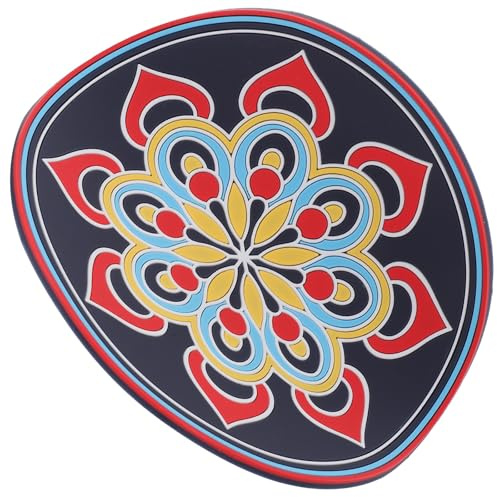 SMASOLO Tappetino per Ciotola Sonora Buddista Stampa a Forma di Rondella, Cuscino Protettivo in PVC per Ciotola Tibetana Durante Sessioni di Meditazione
