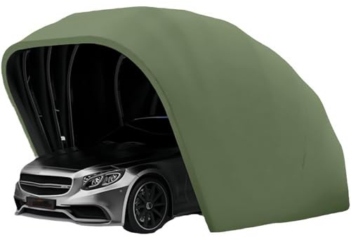 Toldo plegable móvil para cochera resistente a la intemperie, refugio seguro para la protección del vehículo