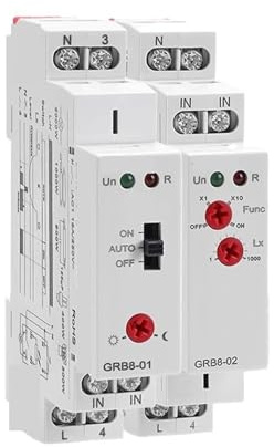 GRB8 Din Rail Twilight Switch Photoelectric Timer Light Sensor Relay AC110V-240V Auto ON Off(GRB8-01)