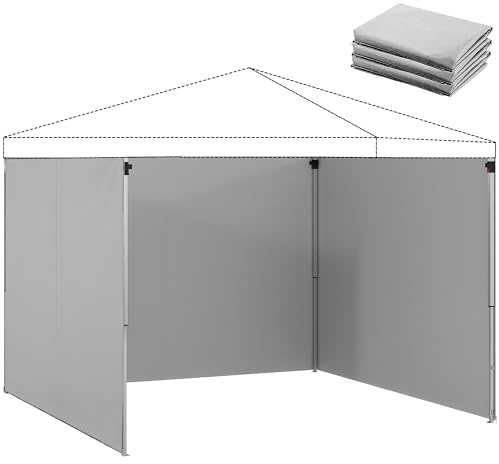 Outsunny Panneaux latéraux 3 pièces pour Gazebo 3x3 m Gris Clair