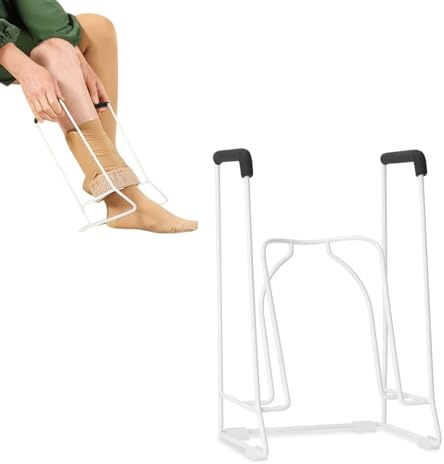 Ausilio per indossare calze a compressione, aiuto per indossare calze a compressione, in metallo, supporto per indossare calze e calze per anziani