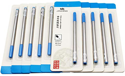 Abcsea 10 Stück Jinhao Stifte füller 0,5 mm Stiftfüller, Stifte nachfüllen，Standard Stiftmine，tintenroller mine Blau