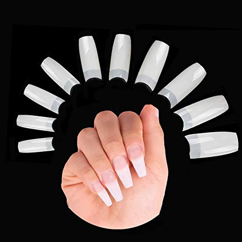 500 Stück Acryl Falsche Künstliche Nägel Tips, Natürliche Kunst Gefälschte Nägel Tipps Fake Nail Tips für Damen