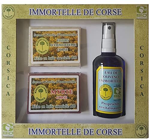 Coffret Jouvence - Savons Immortelle & Myrte + Eau de Jouvence BIO - Origine Corse