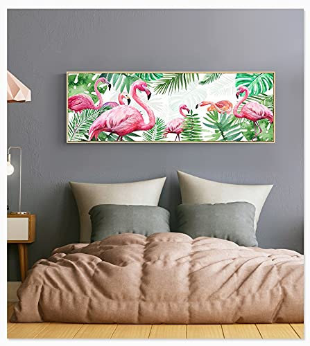 DIY 5D Diamond Painting Bild Kits Full Drill Flamingo Groß Diamant Malerei nach Zahlen Kit Kunst Voll Dot Crystal Strass Mosaik Stickerei Kreuzstich Handwerk für Home Wanddekoration 80x180cm