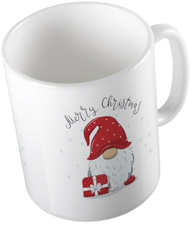 Huuraa Kaffeetasse Merry Christmas Wichtel Geschenk Tasse Weiß 330ml Merry Christmas Wichtel Geschenkidee