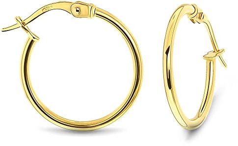 Miore Ohrringe Damen klassische runde glänzende Creolen aus Gelbgold 18 Karat / 750 Gold, Ohrschmuck