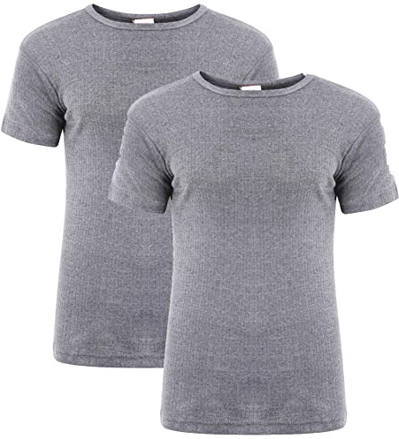 Heatwave® 2er Pack Herren Thermo T-Shirt Warm Unterwäsche Baselayer S M L XL XXL Thermo, grau, S