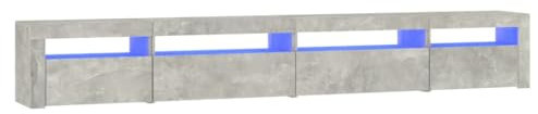 vidaXL Mobile Porta TV con Luci LED Grigio Cemento 270x35x40 cm
