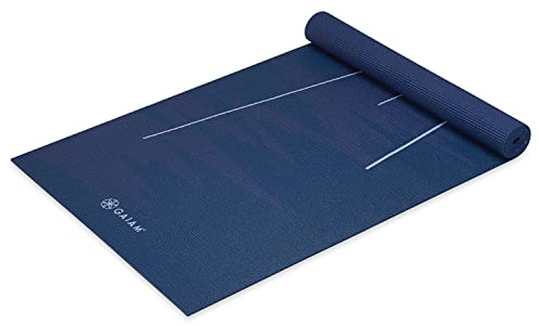 Gaiam 4mm Yoga Mat, Non Slip Exercise & Fitness Mat for All Types of Yoga, Pilates & Floor Exercises - Moonlit Tide
