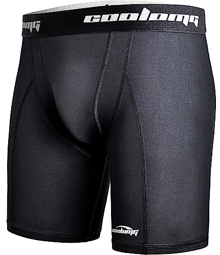 COOLOMG Youth Boys Compression Shorts with Cup Pocket Baseball, NO Cup