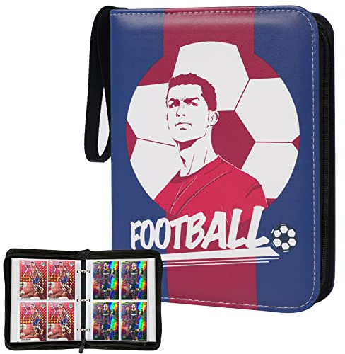 Album de cartes à collectionner pour football, classeur avec pochettes, album de cartes de football, collection de jeux de cartes, dossier de transport, capacité de 440 cartes