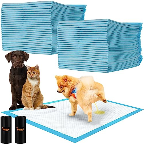 PURLOV Trainingsunterlagen für Hunde 60x90cm Welpentoilette Hundekotbeutel 21602 (50), Weiß