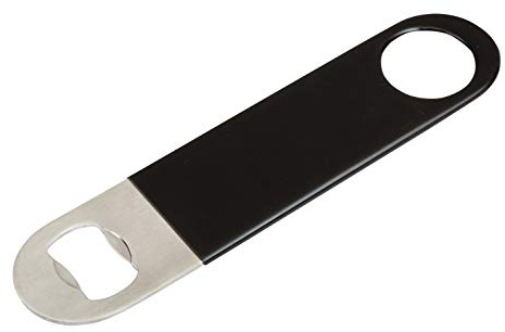 Hoja de barra, abridor de botellas de 18 cm | Abridor de botellas de corona resistente | Versión doble profesional de cuchillas de barra abrebotellas (negro)
