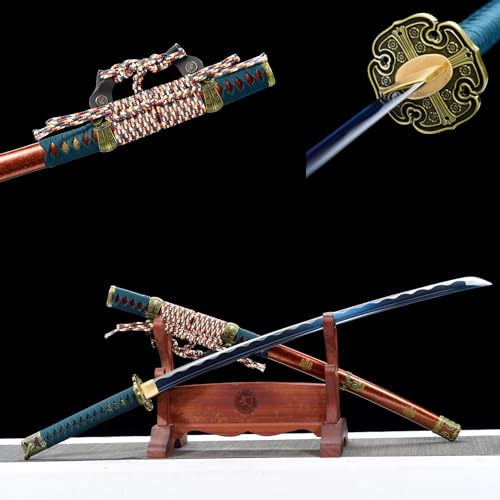 LQSMX sword 103cm Samuraischwert Sharp Katana Tachi Handgeschmiedeter hoher Manganstahl Geschenke/Kampfkunst Praxis/Sammlung