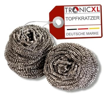 TronicXL 10 Stück Metall Topfkratzer Topfreiniger Putzschwamm Scheuerschwamm Topfschwamm Schleifschwamm Scheuer Schämme
