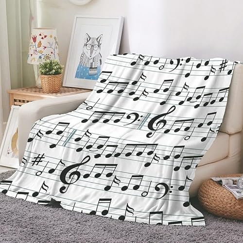 EHOMERY Mantas Y Colchas Cobija De Algodon Manta Queen Colcha Multiusos Sofa Nota Manta De Acogida Mantas Decorativas Suaves Y Cómodas En Blanco Y Negro 200x150cm