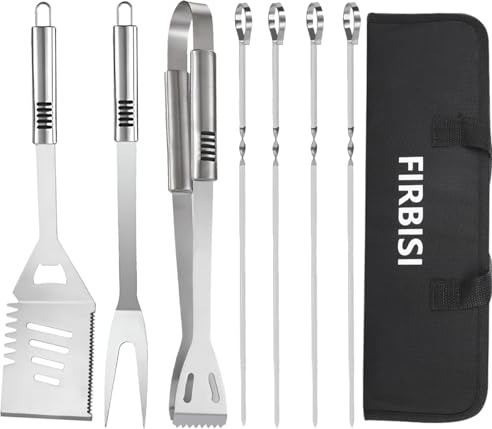 BBQ Grilling Tools Set,Stainless Steel Grilling Accessories Kit for Men Gift,8pc BBQ Grill Utensils Gift Kit with Carrying Case BBQ Tools Grill Tools Set for Backyard Outdoor Grill Cooking Utensils