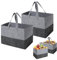 Cozary 2 Unidades Bolso de Felpa, 38x25x25cm Cesta de Madera Pliable, Bolso de Compras de Felpa, Cesta de Compras de Felpa Bolsos de Almacenamiento para Madera, Períodos - Gris
