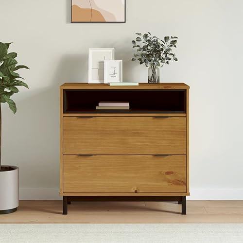 JUDYY Schubladenschrank FLAM 80x40x80 cm Massivholz Kiefer, Kommode, Komodenschrank, Schubladenelement, Schreibtisch Schrank, Kosmetikschrank, Kleine Schrank, Schubladenkommode - 357815